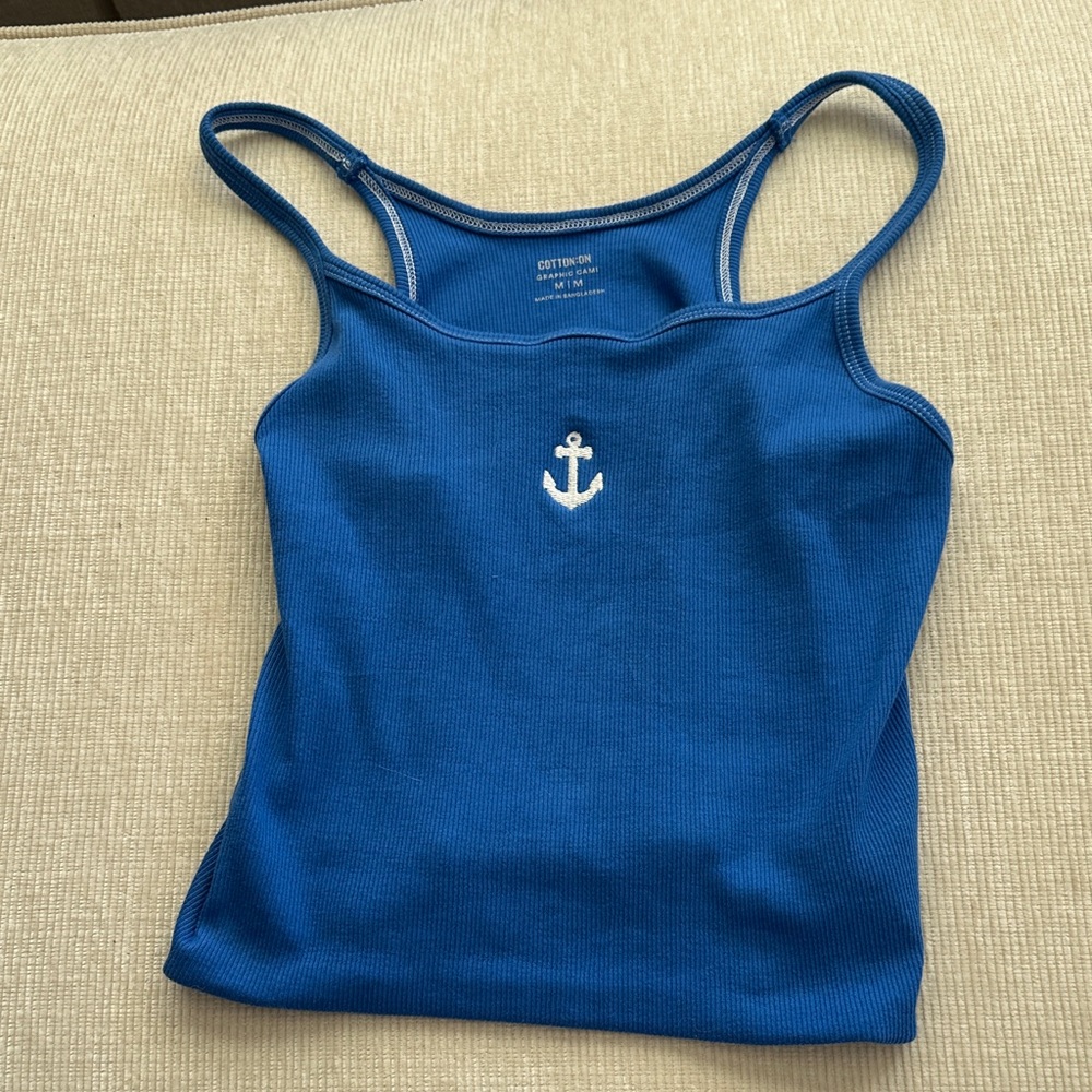 Cotton On Royal Blue Tank with Anchor Detail